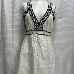 White linen J.Crew dress. Perfect for spring and summer.